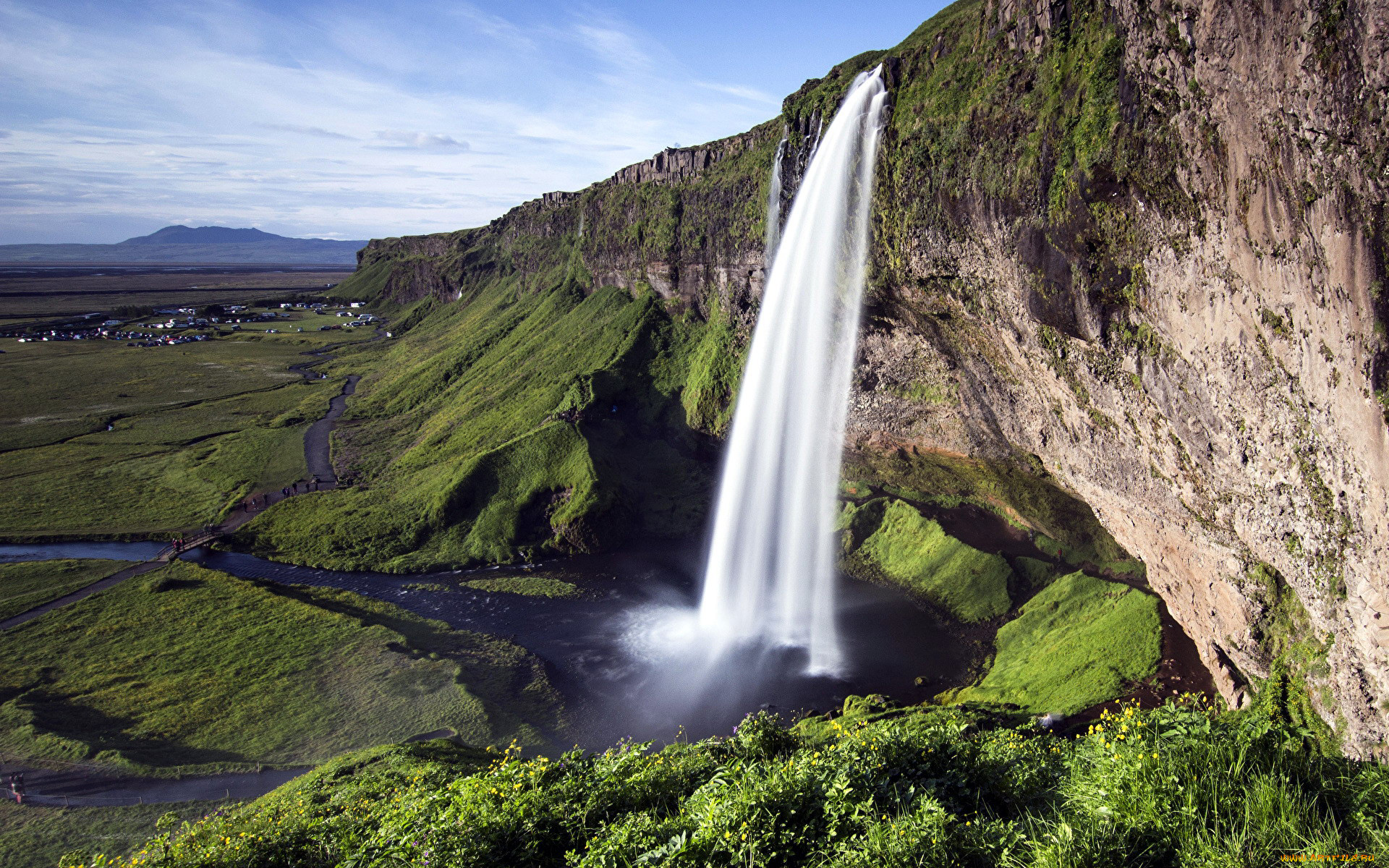 seljalandsfoss waterfall, iceland, , , seljalandsfoss, waterfall